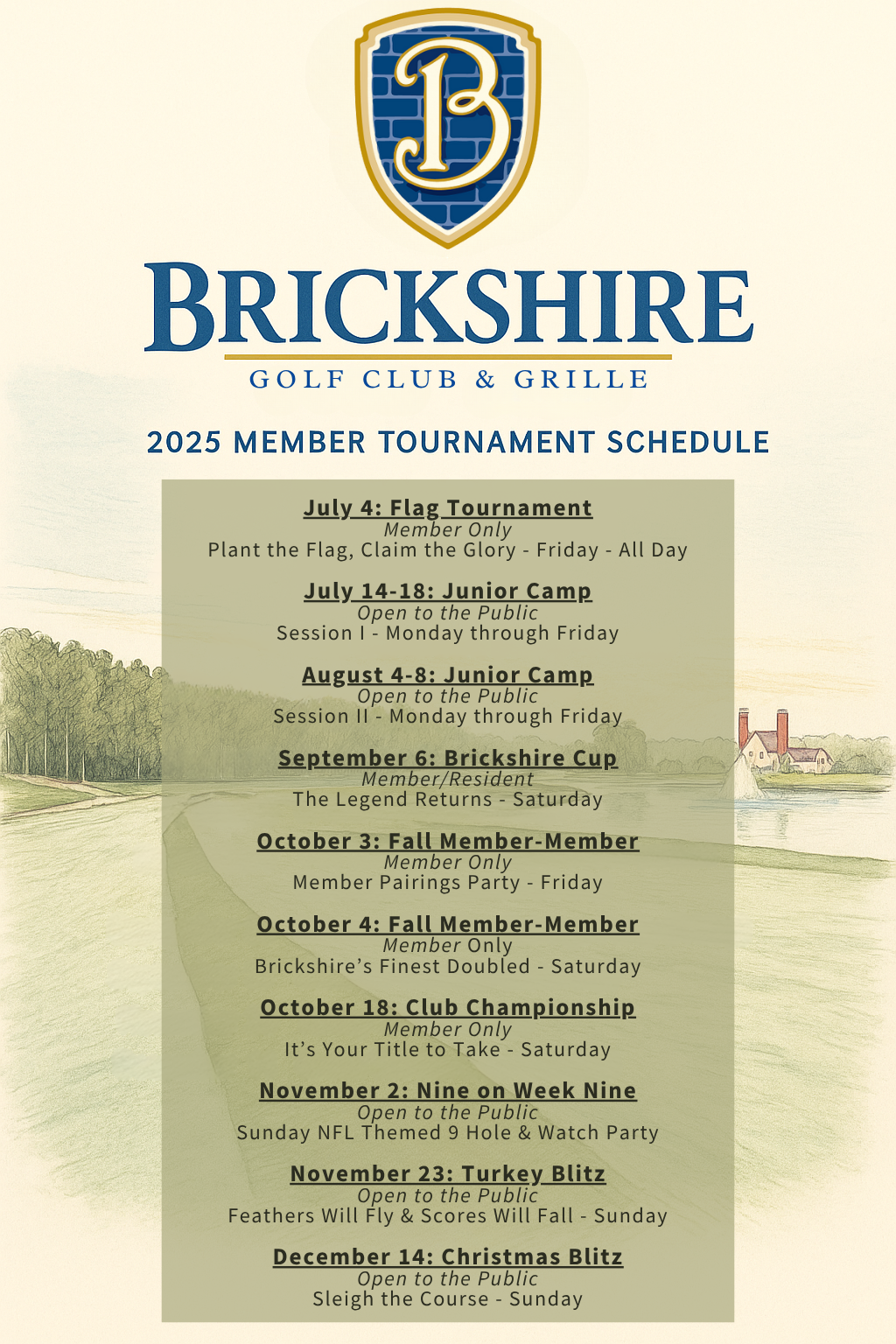 2025 Member Tournament Schedule (9) 2025 Member Tournament Schedule (9)